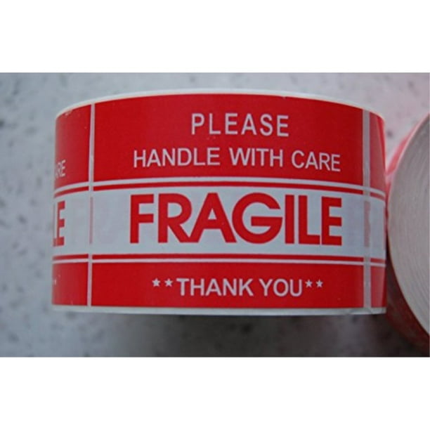 500 2 x 3 Fragile Handle with Care Label Sticker NEON FLUORESCENT PINK GREEN NEW 